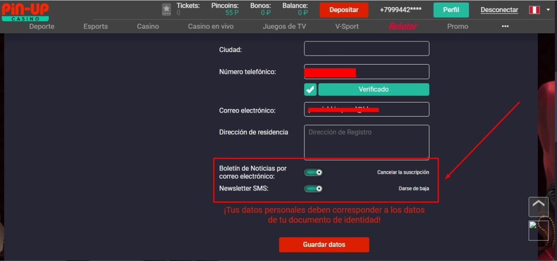 botones para aceptar reglas durante la verificación